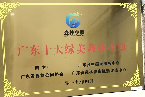 廣東省森林公園協(xié)會、廣東鄉(xiāng)村振興服務(wù)中心、廣東省森林城市監(jiān)測評估中心贈贈予“廣東十大綠美森林小鎮(zhèn)”牌匾.jpg