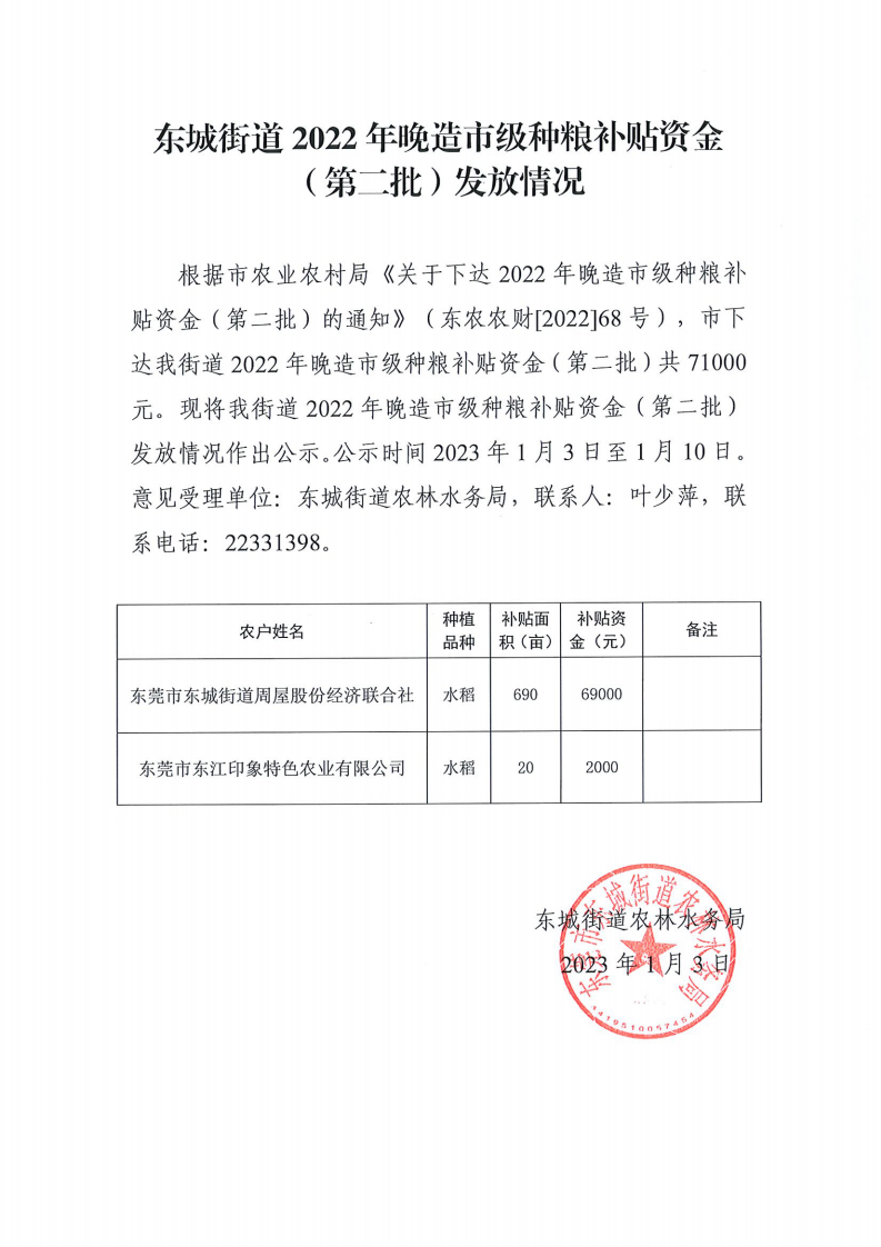 東城街道2022年晚造市級種糧補貼資金（第二批）發(fā)放情況-公示審批表及公示內容 (1)_01.png