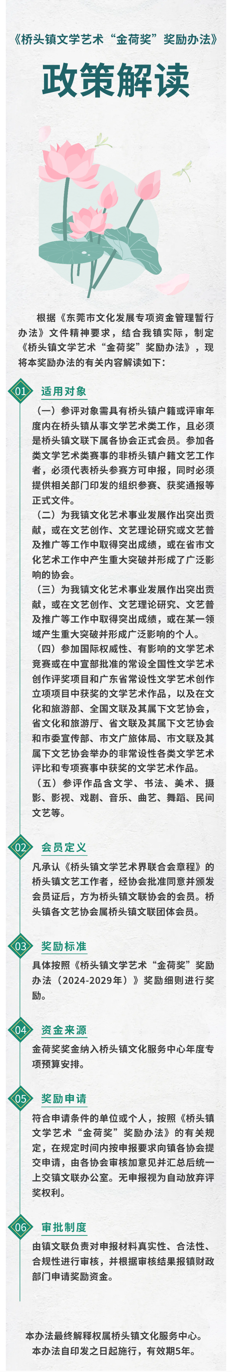 關(guān)于《橋頭鎮(zhèn)文學(xué)藝術(shù)“金荷獎”獎勵辦法（2024-2029年）》的政策解讀.png